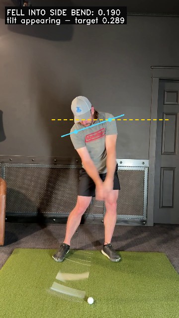 Falling into side bend at impact - tilt appearing, 0.190