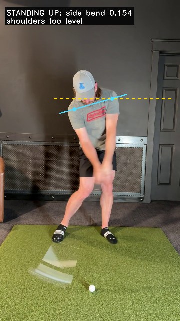 Standing up at impact - shoulders too level, side bend 0.154